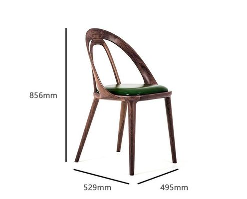 주문 노르딕 스타일 월넛 식탁 의자 가벼운 고급 진짜 가죽 online manufacture
