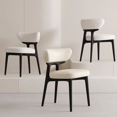 주문 스타 호텔 고형 목재 흰색 가죽 식탁 의자 online manufacture