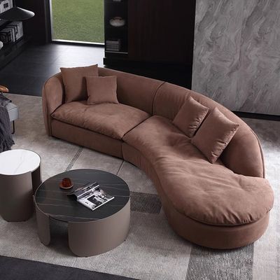 호텔 단순 얼음  Velvet Fabric 소파 구부러진 코너 거실 소파